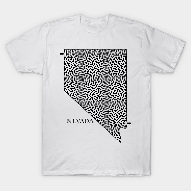 State of Nevada Maze T-Shirt by gorff